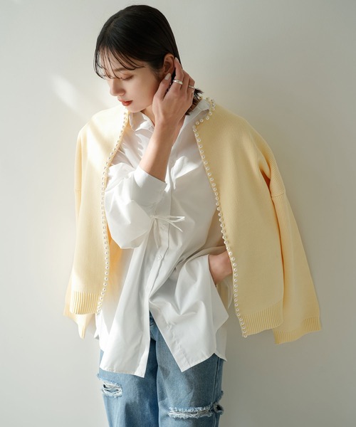 rectangle(レクタングル)の「バックギャザードロストスリーブシャツ(シャツ/ブラウス・レディース・オフホワイト/ブルー・FREE)」の18枚目の写真