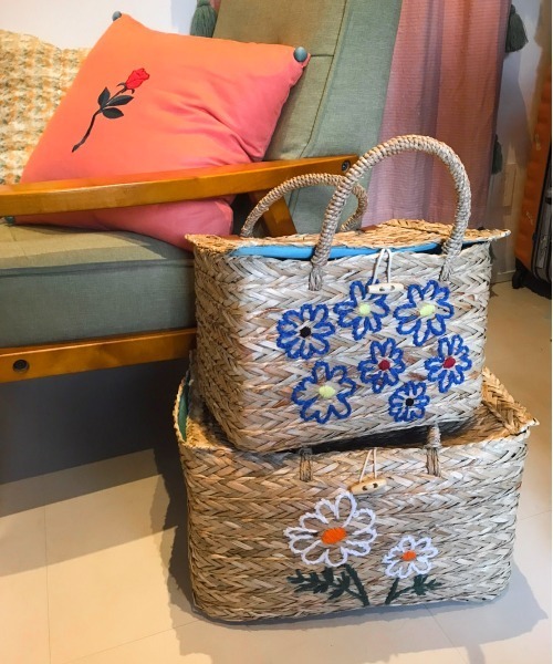Casselini(キャセリーニ)エンブロイダリーバスケットバック カゴバック Casselini（キャセリーニ）の「Casselini HOME(キャセリーニ