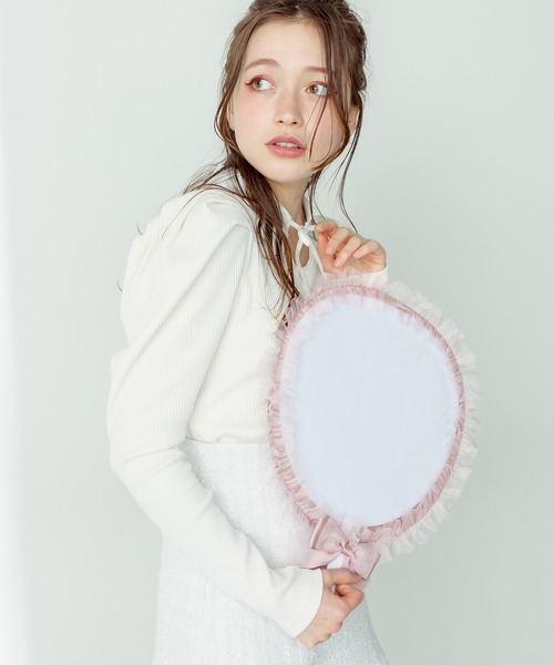 OLIVE des OLIVE（オリーブデオリーブ）の「Aierianejoieシアーフリルうちわケース（その他雑貨・レディース・ピンク/ブラック/ピンクベージュ・FREE）」の22枚目の写真