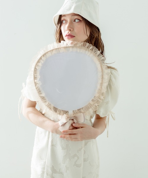 OLIVE des OLIVE（オリーブデオリーブ）の「Aierianejoieシアーフリルうちわケース（その他雑貨・レディース・ピンク/ブラック/ピンクベージュ・FREE）」の19枚目の写真