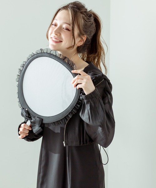 OLIVE des OLIVE（オリーブデオリーブ）の「Aierianejoieシアーフリルうちわケース（その他雑貨・レディース・ピンク/ブラック/ピンクベージュ・FREE）」の9枚目の写真