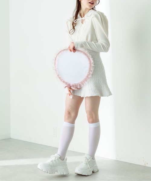 OLIVE des OLIVE（オリーブデオリーブ）の「Aierianejoieシアーフリルうちわケース（その他雑貨・レディース・ピンク/ブラック/ピンクベージュ・FREE）」の15枚目の写真