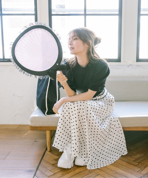 OLIVE des OLIVE（オリーブデオリーブ）の「Aierianejoieシアーフリルうちわケース（その他雑貨・レディース・ピンク/ブラック/ピンクベージュ・FREE）」の11枚目の写真