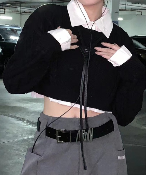 LA VORAGINE（ラ ヴォラジネ）の「デザイン バックル ベルト（ベルト・レディース・ブラック・FREE）」の14枚目の写真