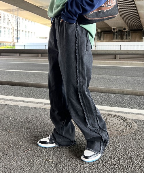sedacle(セダクル)の「フリンジデニム(デニムパンツ・メンズ・ブラック/インディゴブルー・MEDIUM/LARGE)」の5枚目の写真