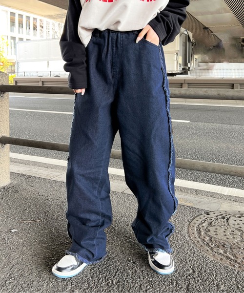 sedacle(セダクル)の「フリンジデニム(デニムパンツ・メンズ・ブラック/インディゴブルー・MEDIUM/LARGE)」の13枚目の写真