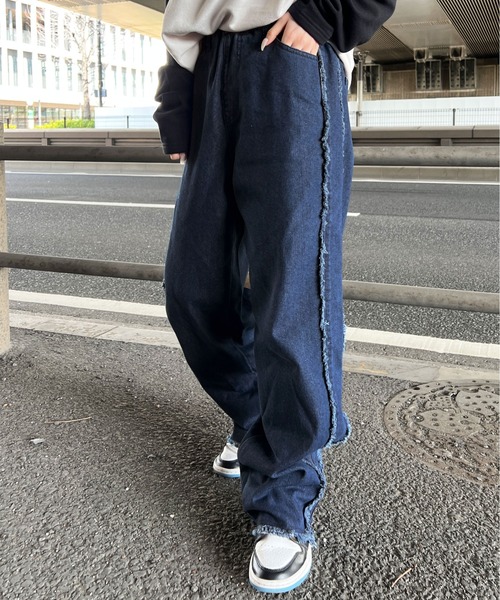 sedacle(セダクル)の「フリンジデニム(デニムパンツ・メンズ・ブラック/インディゴブルー・MEDIUM/LARGE)」の14枚目の写真