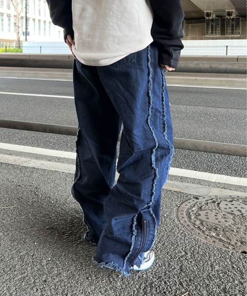 sedacle(セダクル)の「フリンジデニム(デニムパンツ・メンズ・ブラック/インディゴブルー・MEDIUM/LARGE)」の16枚目の写真