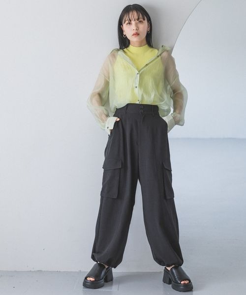 JEANASIS（ジーナシス）の「ボトルネッククロップドニットタンク/198082（タンクトップ・レディース・ホワイト/ブラック/イエロー・FREE）」の15枚目の写真