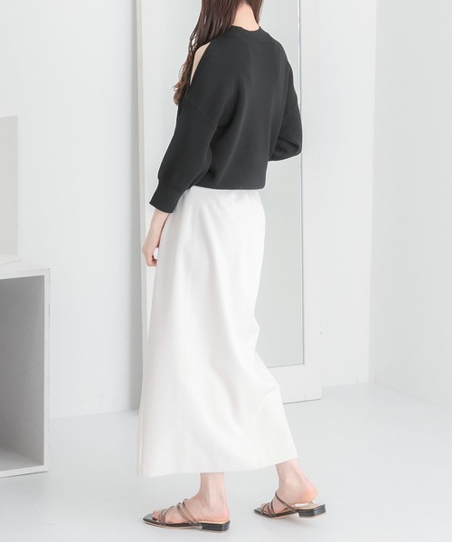 HEYUMM（ヘユム）の「カットアウトハイネックセーター(5分袖)（ニット/セーター・レディース・ブラック/カーキ/アイボリー・ONE）」の17枚目の写真