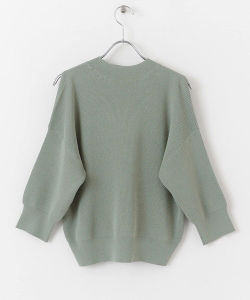 HEYUMM（ヘユム）の「カットアウトハイネックセーター(5分袖)（ニット/セーター・レディース・ブラック/カーキ/アイボリー・ONE）」の8枚目の写真