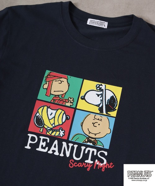 PEANUTS（ピーナッツ）の「PEANUTS スヌーピー プリントTシャツ（Tシャツ/カットソー・レディース・ネイビー/オフホワイト/ライトグリーン/杢グレー・M/L/LL）」の6枚目の写真