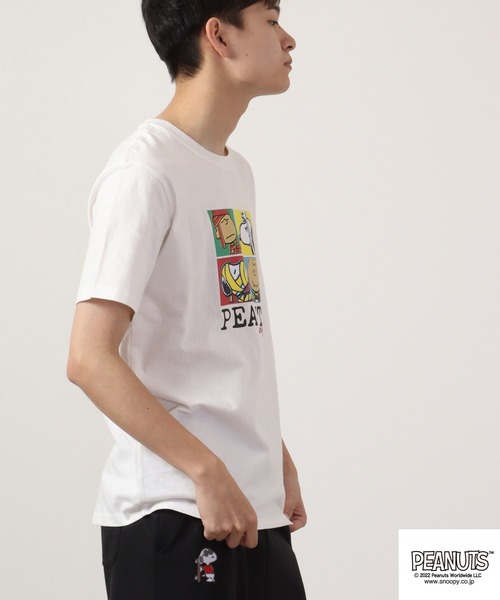 PEANUTS（ピーナッツ）の「PEANUTS スヌーピー プリントTシャツ（Tシャツ/カットソー・レディース・ネイビー/オフホワイト/ライトグリーン/杢グレー・M/L/LL）」の12枚目の写真