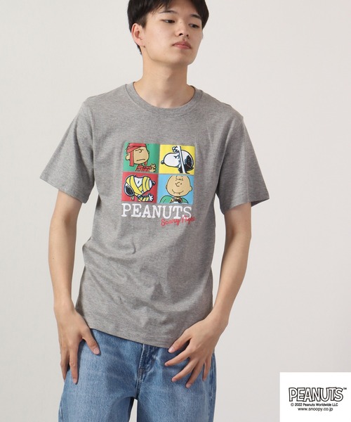 PEANUTS（ピーナッツ）の「PEANUTS スヌーピー プリントTシャツ（Tシャツ/カットソー・レディース・ネイビー/オフホワイト/ライトグリーン/杢グレー・M/L/LL）」の17枚目の写真