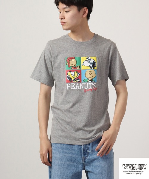PEANUTS（ピーナッツ）の「PEANUTS スヌーピー プリントTシャツ（Tシャツ/カットソー・レディース・ネイビー/オフホワイト/ライトグリーン/杢グレー・M/L/LL）」の18枚目の写真