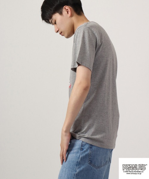 PEANUTS（ピーナッツ）の「PEANUTS スヌーピー プリントTシャツ（Tシャツ/カットソー・レディース・ネイビー/オフホワイト/ライトグリーン/杢グレー・M/L/LL）」の19枚目の写真