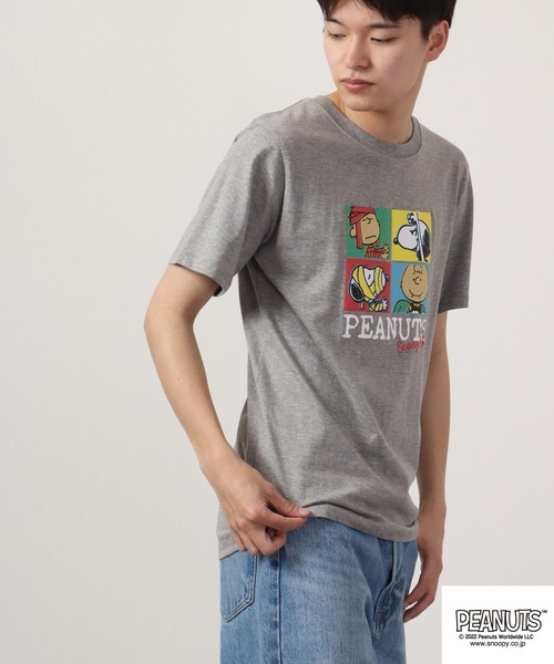 PEANUTS（ピーナッツ）の「PEANUTS スヌーピー プリントTシャツ（Tシャツ/カットソー・レディース・ネイビー/オフホワイト/ライトグリーン/杢グレー・M/L/LL）」の20枚目の写真