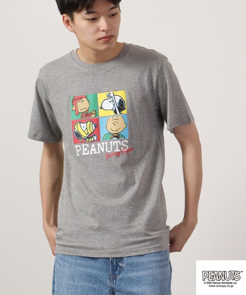 PEANUTS（ピーナッツ）の「PEANUTS スヌーピー プリントTシャツ（Tシャツ/カットソー・レディース・ネイビー/オフホワイト/ライトグリーン/杢グレー・M/L/LL）」の16枚目の写真