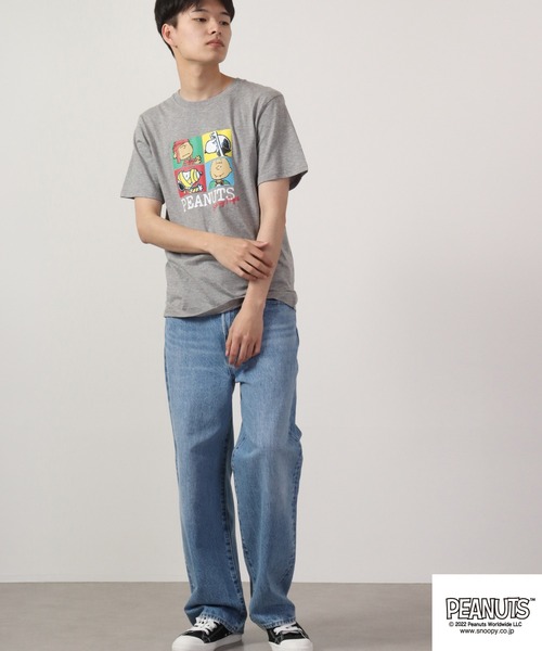 PEANUTS（ピーナッツ）の「PEANUTS スヌーピー プリントTシャツ（Tシャツ/カットソー・レディース・ネイビー/オフホワイト/ライトグリーン/杢グレー・M/L/LL）」の22枚目の写真