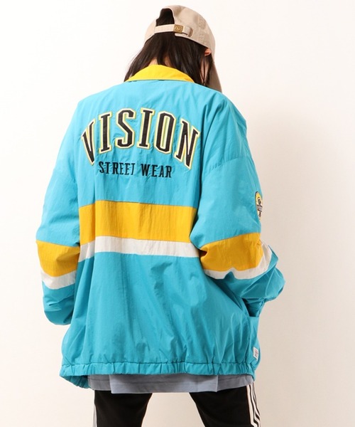 VISION STREET WEAR(ヴィジョンストリートウェア)の「VISION STREET WEAR ヴィンテージワッペンナイロンブルゾン(ブルゾン・メンズ・ブラック系その他2/ブラック系その他/ターコイズブルー/ホワイト・L/LL/M)」の4枚目の写真