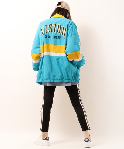 VISION STREET WEAR(ヴィジョンストリートウェア)の「VISION STREET WEAR ヴィンテージワッペンナイロンブルゾン(ブルゾン・メンズ・ブラック系その他2/ブラック系その他/ターコイズブルー/ホワイト・L/LL/M)」の15枚目の写真
