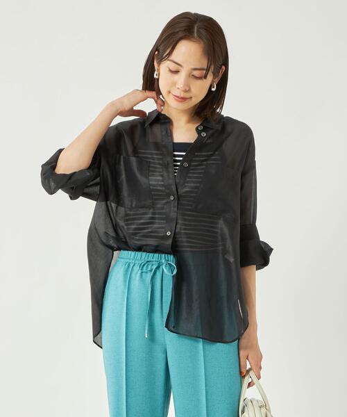 スリットスリーブシアーオーバーシャツ