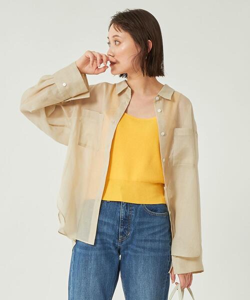 スリットスリーブシアーオーバーシャツ