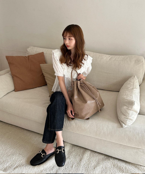 my twilight（マイトワイライト）の「mytwilight 巾着型ラウンドフォルムリュック（バックパック/リュック・レディース・ダークブラウン/ベージュ/アイボリー・FREE）」の6枚目の写真