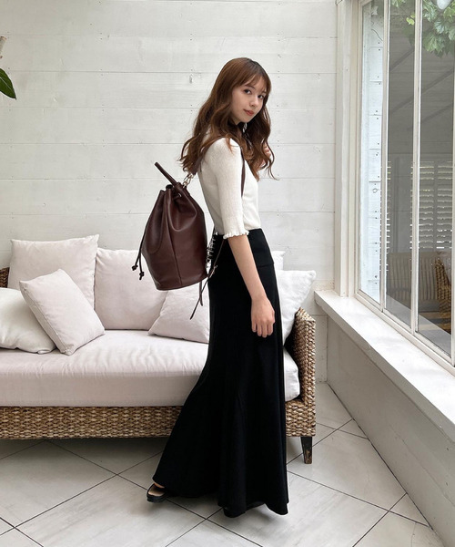 my twilight（マイトワイライト）の「mytwilight 巾着型ラウンドフォルムリュック（バックパック/リュック・レディース・ダークブラウン/ベージュ/アイボリー・FREE）」の21枚目の写真