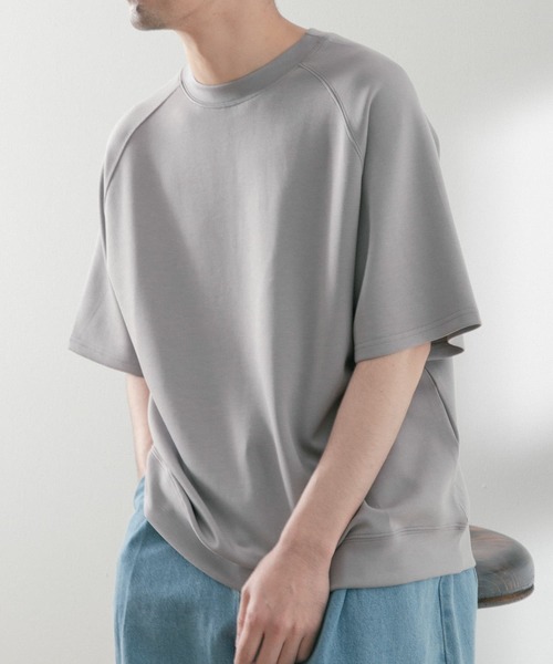 ITEMS URBANRESEARCH(アイテムズ アーバンリサーチ)の「ライトダンボール ショートスリーブプルオーバー(スウェット・メンズ・ライトグレー/ブラック/グレー・MEDIUM/LARGE)」の7枚目の写真