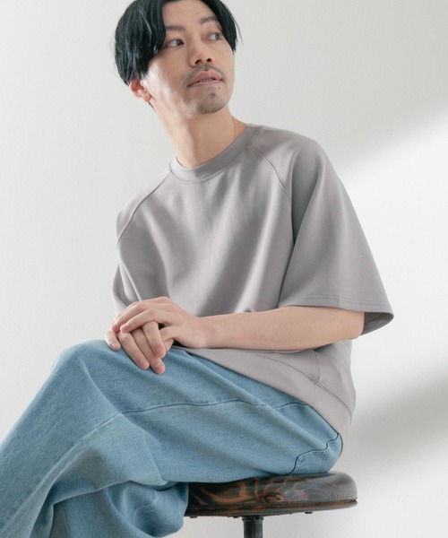 ITEMS URBANRESEARCH(アイテムズ アーバンリサーチ)の「ライトダンボール ショートスリーブプルオーバー(スウェット・メンズ・ライトグレー/ブラック/グレー・MEDIUM/LARGE)」の9枚目の写真