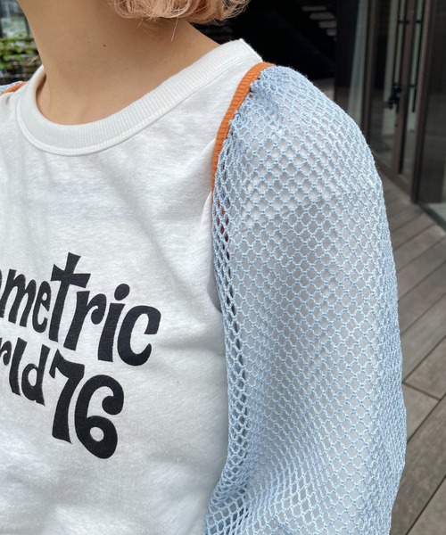 HELLO.SANFRANCISCO（ハローサンフランシスコ）の「【HELLO.SANFRANCISCO/ハローサンフランシスコ】メッシュ配色ボレロ（カーディガン/ボレロ・レディース・サックスブルー・FREE）」の12枚目の写真