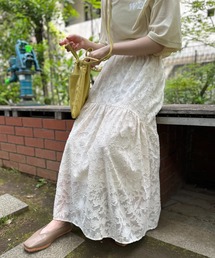 mi via loca | シアーフラワー柄ティアードスカート(スカート)