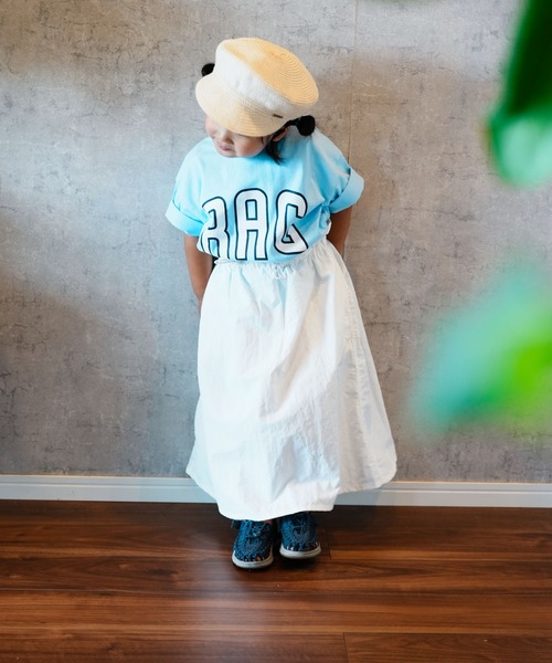 CIAOPANIC TYPY（チャオパニックティピー）の「【KIDS】ナイロンドロストウエストギャザーロングスカート（スカート・キッズ・サックスブルー/ブラック/ホワイト・L/S/XL/M/XXL）」の20枚目の写真