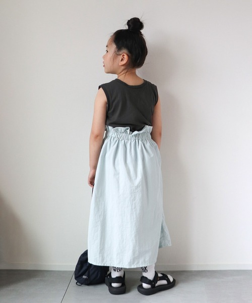CIAOPANIC TYPY（チャオパニックティピー）の「【KIDS】ナイロンドロストウエストギャザーロングスカート（スカート・キッズ・サックスブルー/ブラック/ホワイト・L/S/XL/M/XXL）」の18枚目の写真