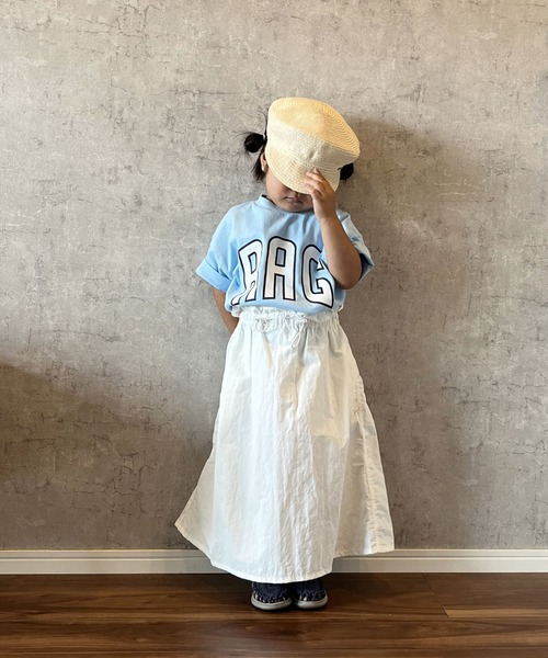 CIAOPANIC TYPY（チャオパニックティピー）の「【KIDS】ナイロンドロストウエストギャザーロングスカート（スカート・キッズ・サックスブルー/ブラック/ホワイト・L/S/XL/M/XXL）」の19枚目の写真