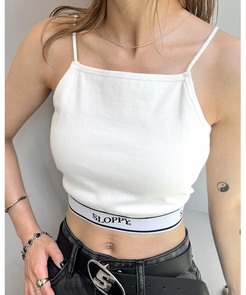 WHO'S WHO gallery（フーズフーギャラリー）の「【SLOPPY/スロッピー】ラインゴムリブキャミ（キャミソール・レディース・ホワイト/チャコールグレー/ライトグレー/ブラック・FREE）」の11枚目の写真