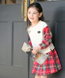 trois lapins kp | 先染めビエラチェック ワンピース(100~160cm)(ワンピース)