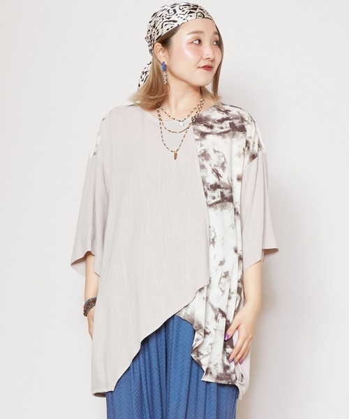 【チャイハネ】タイダイ×無地変形トップス（その他トップス）｜チャイハネ（チャイハネ）