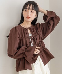 LOWRYS FARM | ２WAYシャーリングブラウスロングスリーブ　968606(シャツ/ブラウス)