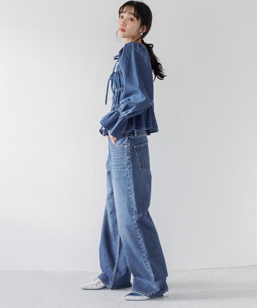 LOWRYS FARM（ローリーズファーム）の「２WAYシャーリングブラウスロングスリーブ　968606（シャツ/ブラウス・レディース・ブラック/ブルー/ブルー系その他/ブラック系その他/アイボリー/ブラウン・FREE）」の21枚目の写真