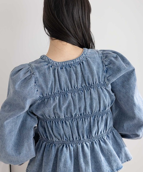 LOWRYS FARM（ローリーズファーム）の「２WAYシャーリングブラウスロングスリーブ　968606（シャツ/ブラウス・レディース・ブラック/ブルー/ブルー系その他/ブラック系その他/アイボリー/ブラウン・FREE）」の19枚目の写真