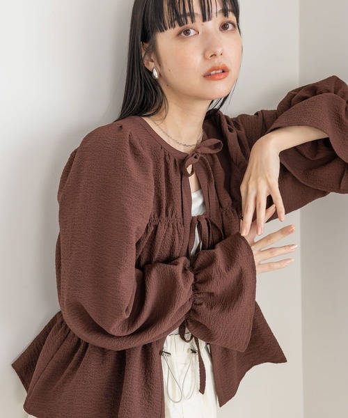 セール】2WAYシャーリングブラウスロングスリーブ 968606（シャツ