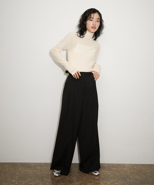MILLER（ミラー）の「【MILLER for ADAM ET ROPE'】別注 TURTLE NECK TEE（Tシャツ/カットソー・レディース・オフホワイト/ラベンダー/ダークブラウン・FREE）」の4枚目の写真