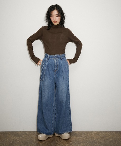 MILLER（ミラー）の「【MILLER for ADAM ET ROPE'】別注 TURTLE NECK TEE（Tシャツ/カットソー・レディース・オフホワイト/ラベンダー/ダークブラウン・FREE）」の7枚目の写真