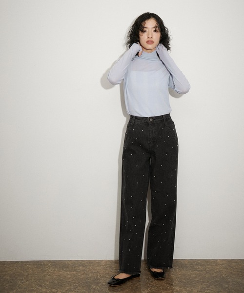 MILLER（ミラー）の「【MILLER for ADAM ET ROPE'】別注 TURTLE NECK TEE（Tシャツ/カットソー・レディース・オフホワイト/ラベンダー/ダークブラウン・FREE）」の8枚目の写真