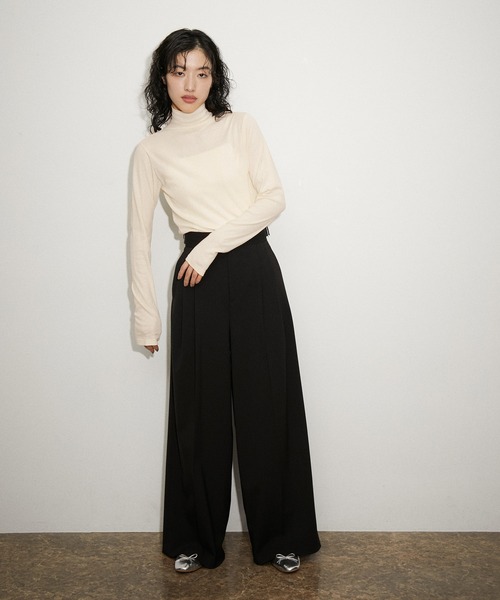 MILLER（ミラー）の「【MILLER for ADAM ET ROPE'】別注 TURTLE NECK TEE（Tシャツ/カットソー・レディース・オフホワイト/ラベンダー/ダークブラウン・FREE）」の22枚目の写真