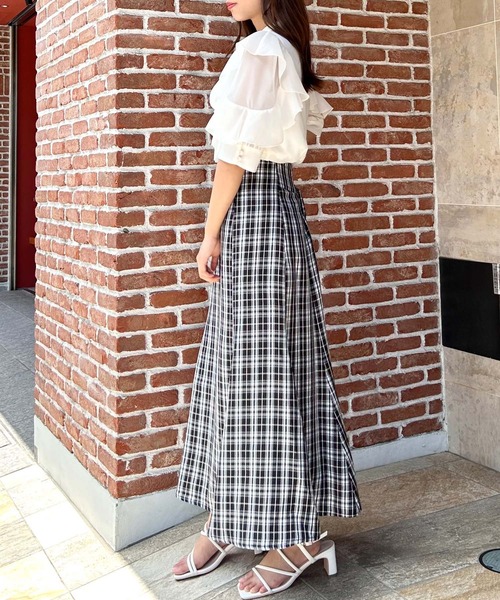 INGNI(イング)の「BackレースUPチェック柄マーメイド/スカート(スカート・レディース・ブラック系/ブルー系8・FREE)」の16枚目の写真