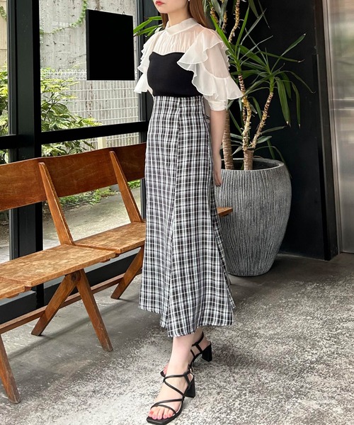 INGNI(イング)の「BackレースUPチェック柄マーメイド/スカート(スカート・レディース・ブラック系/ブルー系8・FREE)」の19枚目の写真