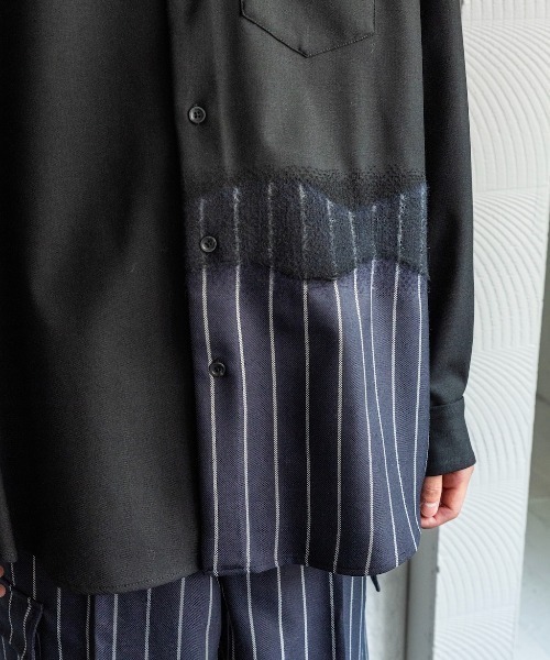 Enharmonic TAVERN（エンハーモニックタヴァーン）の「Needle punch shirt（シャツ/ブラウス・メンズ・グレー/ブラック・44/46/48）」の3枚目の写真